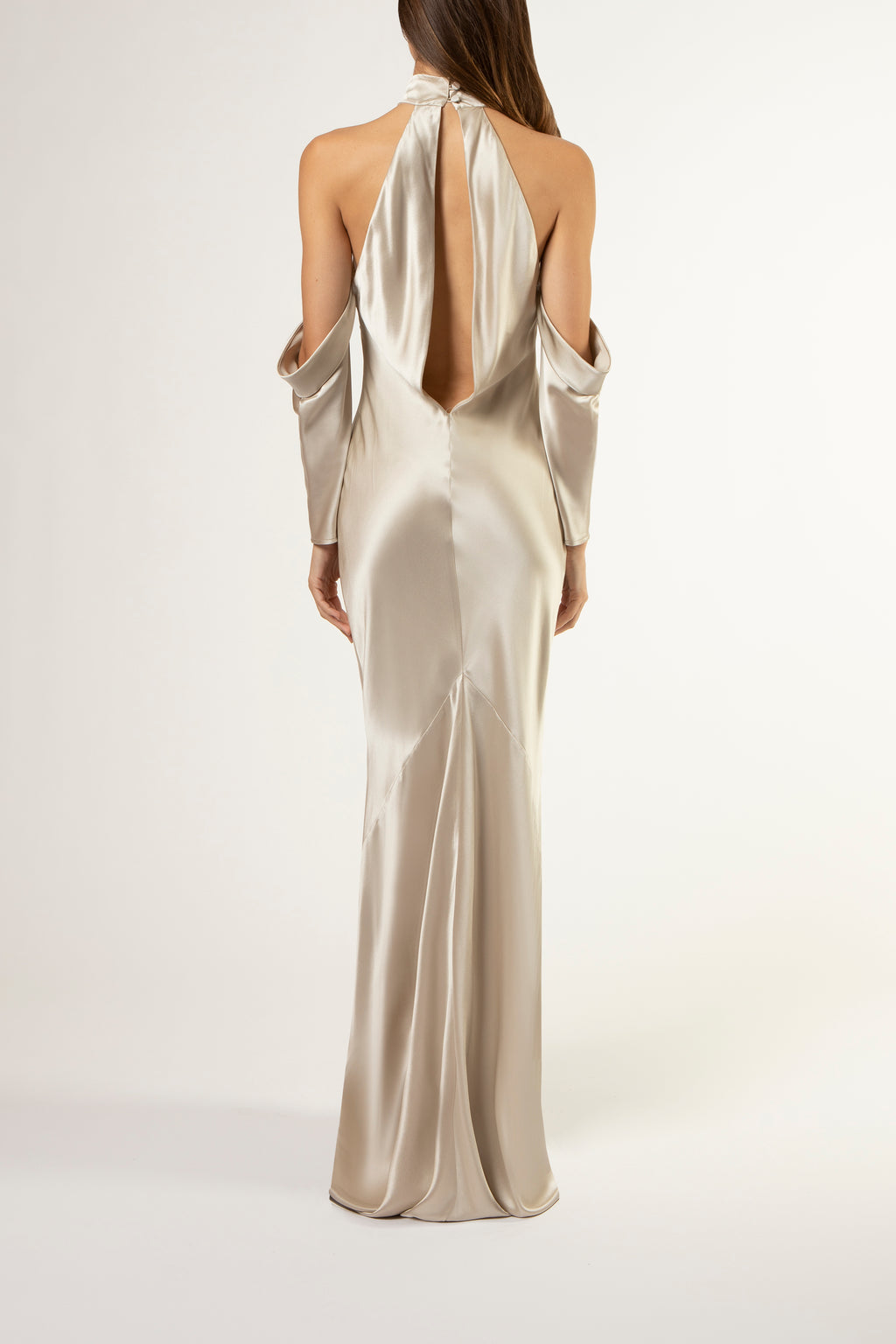 maternity halter maxi dress PinkBlush Beige Smocked Halter Maternity Maxi Dress Small