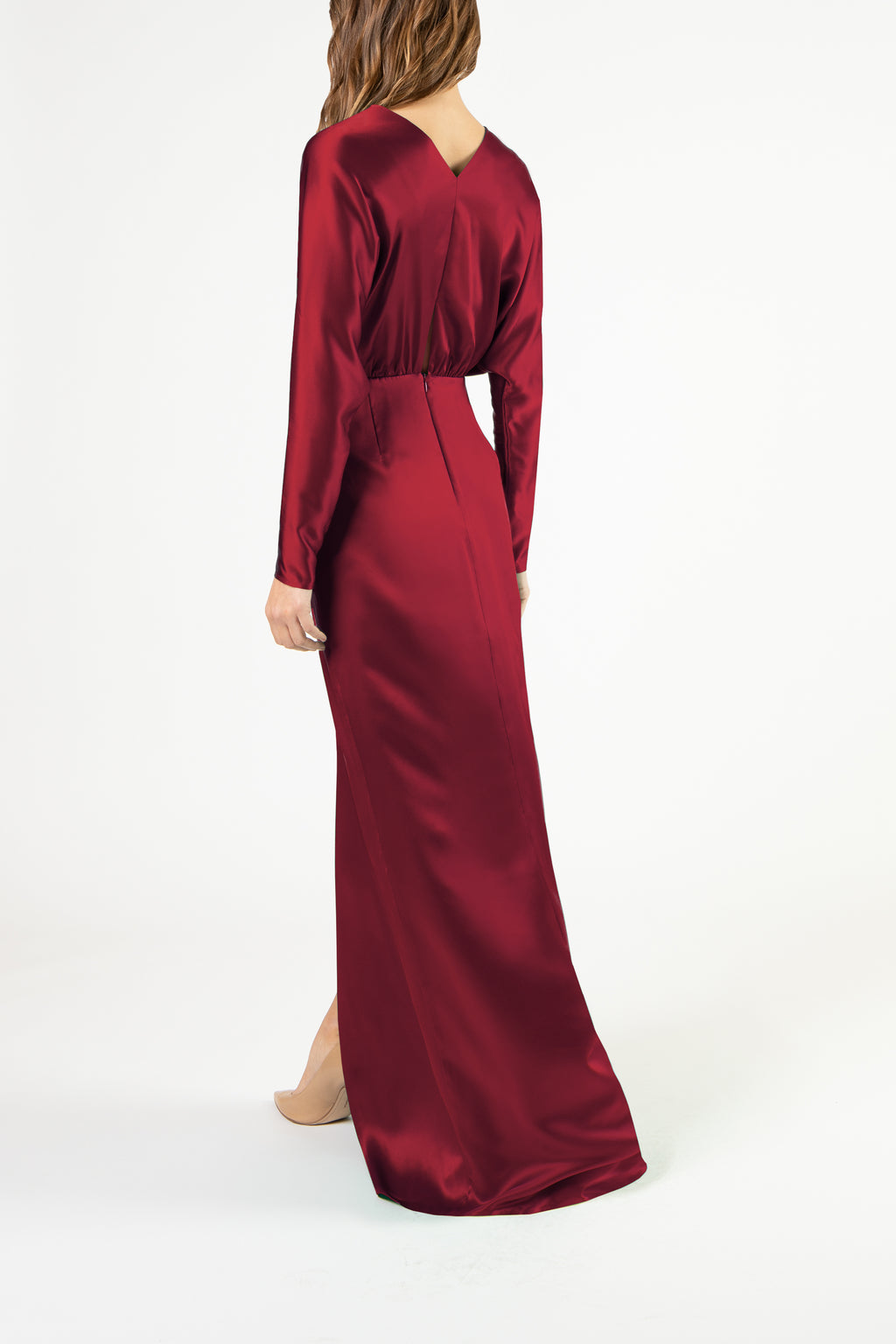 Twist front gown - oxblood 6
