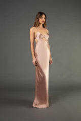 Cutout detail gown - blush