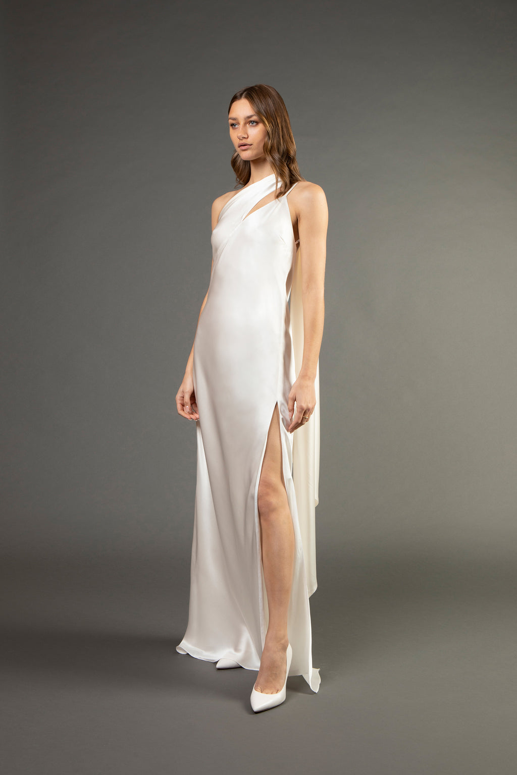 michelle mason one shoulder dress Michelle Mason One-shoulder silk-satin gown - Women - Crimson Dresses