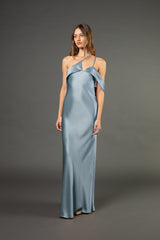 Split neckline bias gown - celestine