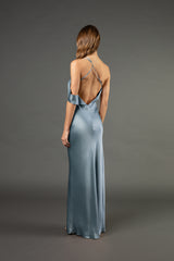 Split neckline bias gown - celestine
