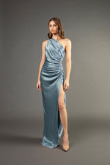 Asymmetrical gathered gown - celestine
