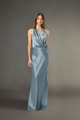 Halter draped gown - celestine