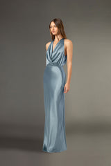 Halter draped gown - celestine
