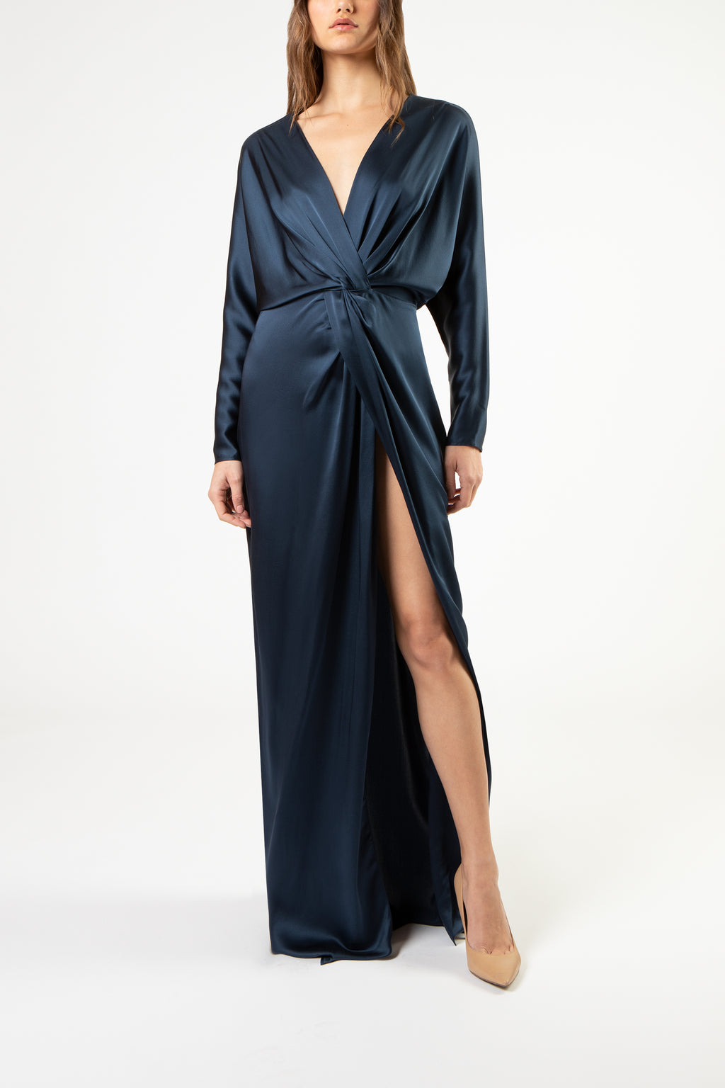 Michelle mason long sales sleeve wrap dress