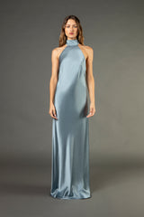 Halter tie neck backless gown - celestine