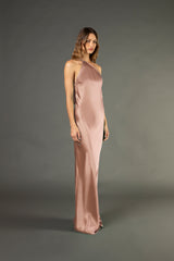 Open back cowl bias gown - blush