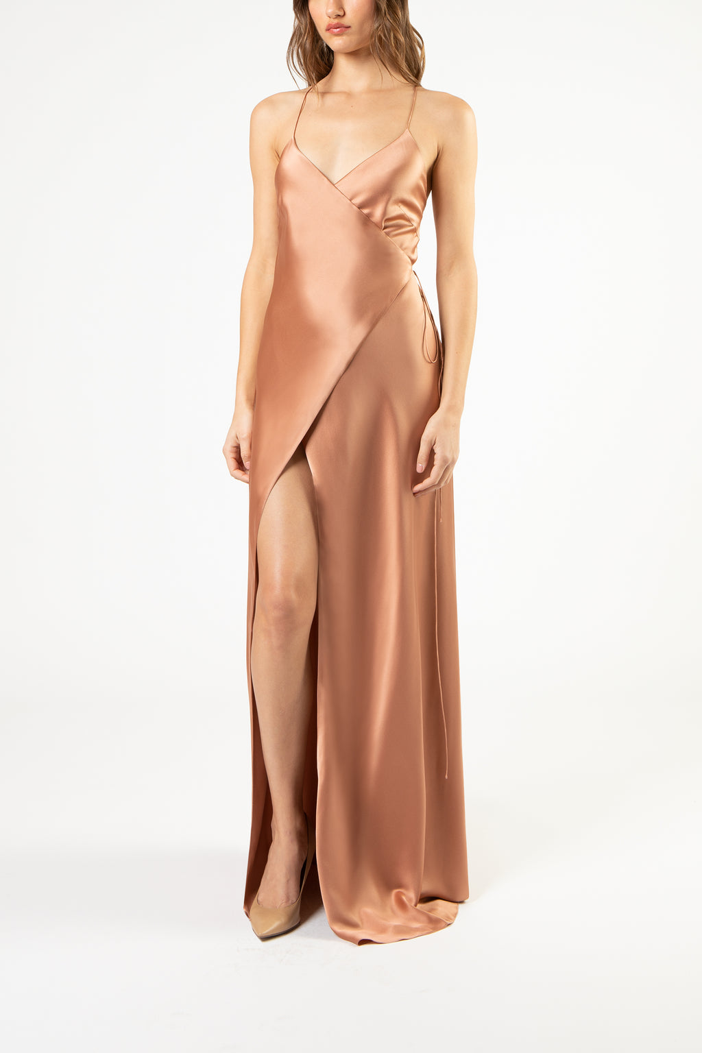 Michelle mason shop chain wrap gown