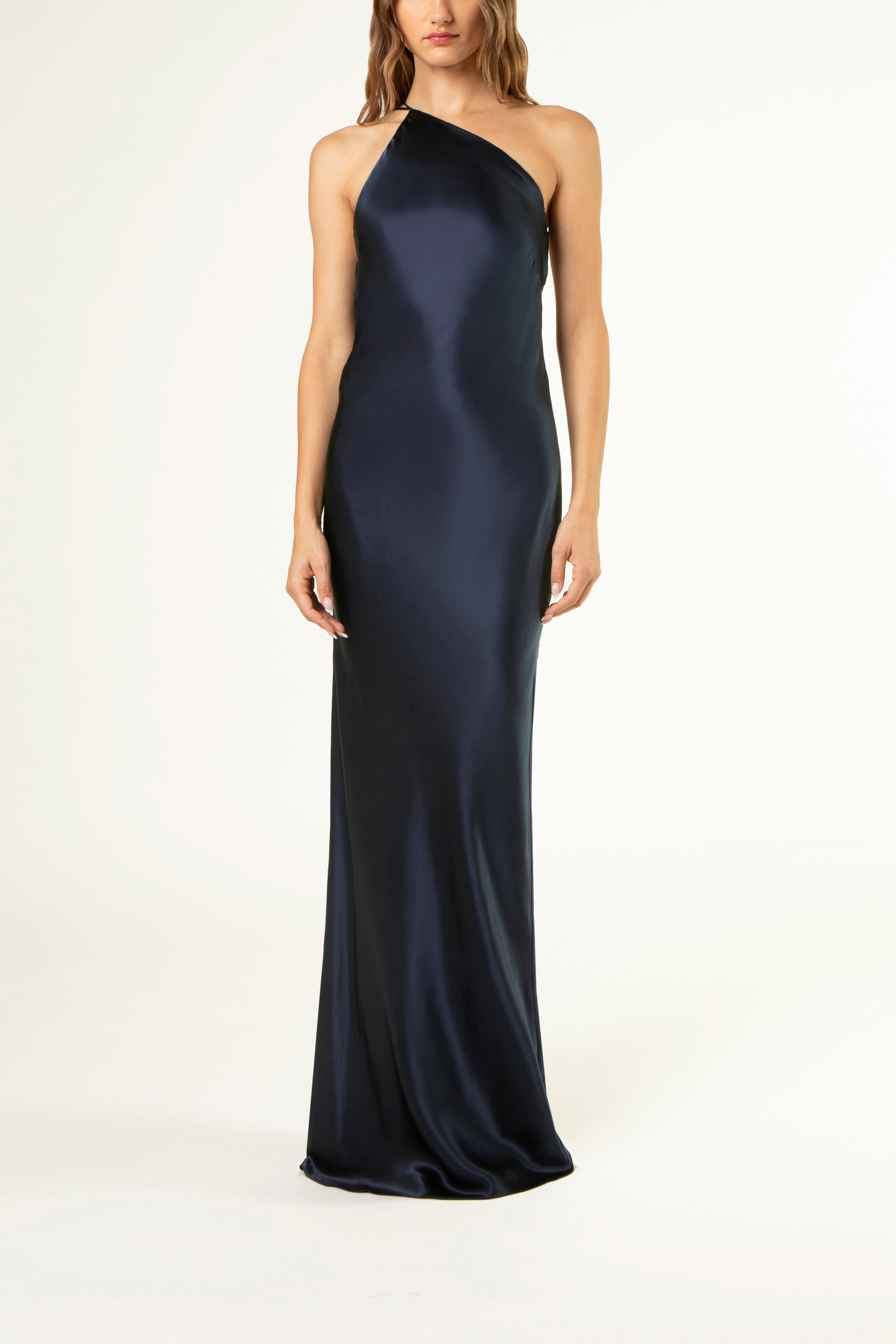 Open back cowl bias gown - midnight – Michelle Mason