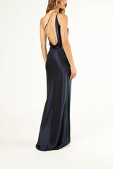 Open back cowl bias gown - midnight