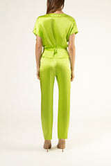 Open neck top - lime