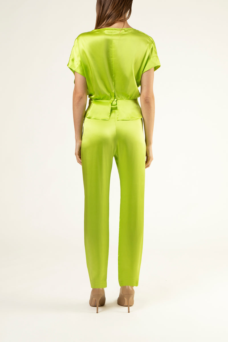 Open neck top - lime
