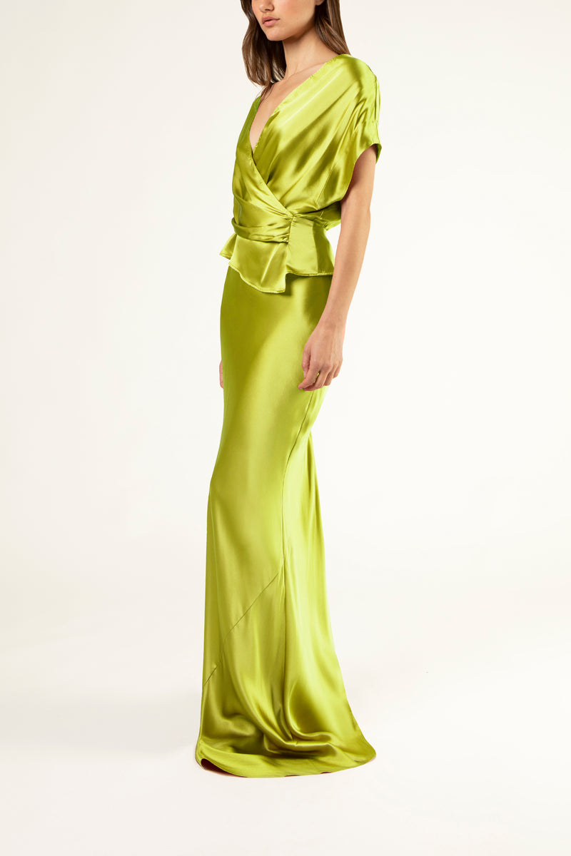 Bias maxi skirt - chartreuse Michelle Mason Bias maxi skirt - chartreuse Michelle Mason