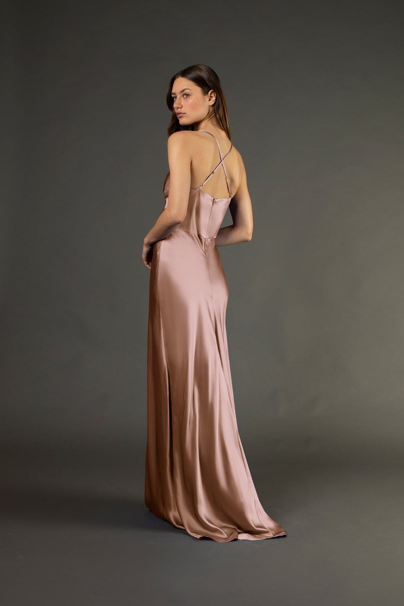 Twist bodice gown - blush (preorder)