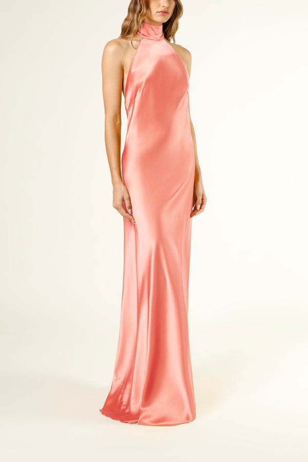 michelle mason orange dress Asymmetrical open back draped midi dress
