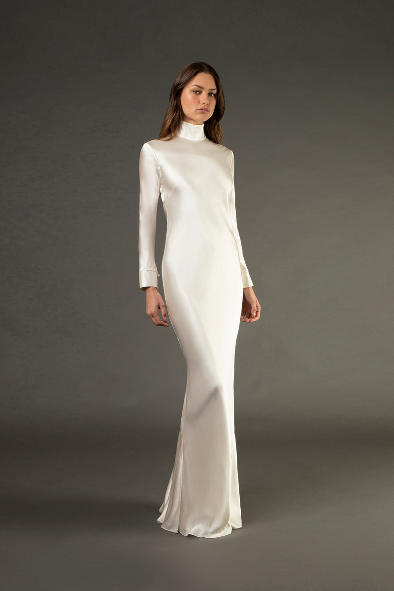 Open back long sleeve gown - ivory Open back long sleeve gown - ivory