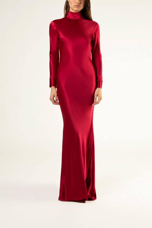 Michelle Mason draped-panel silk gown - Red