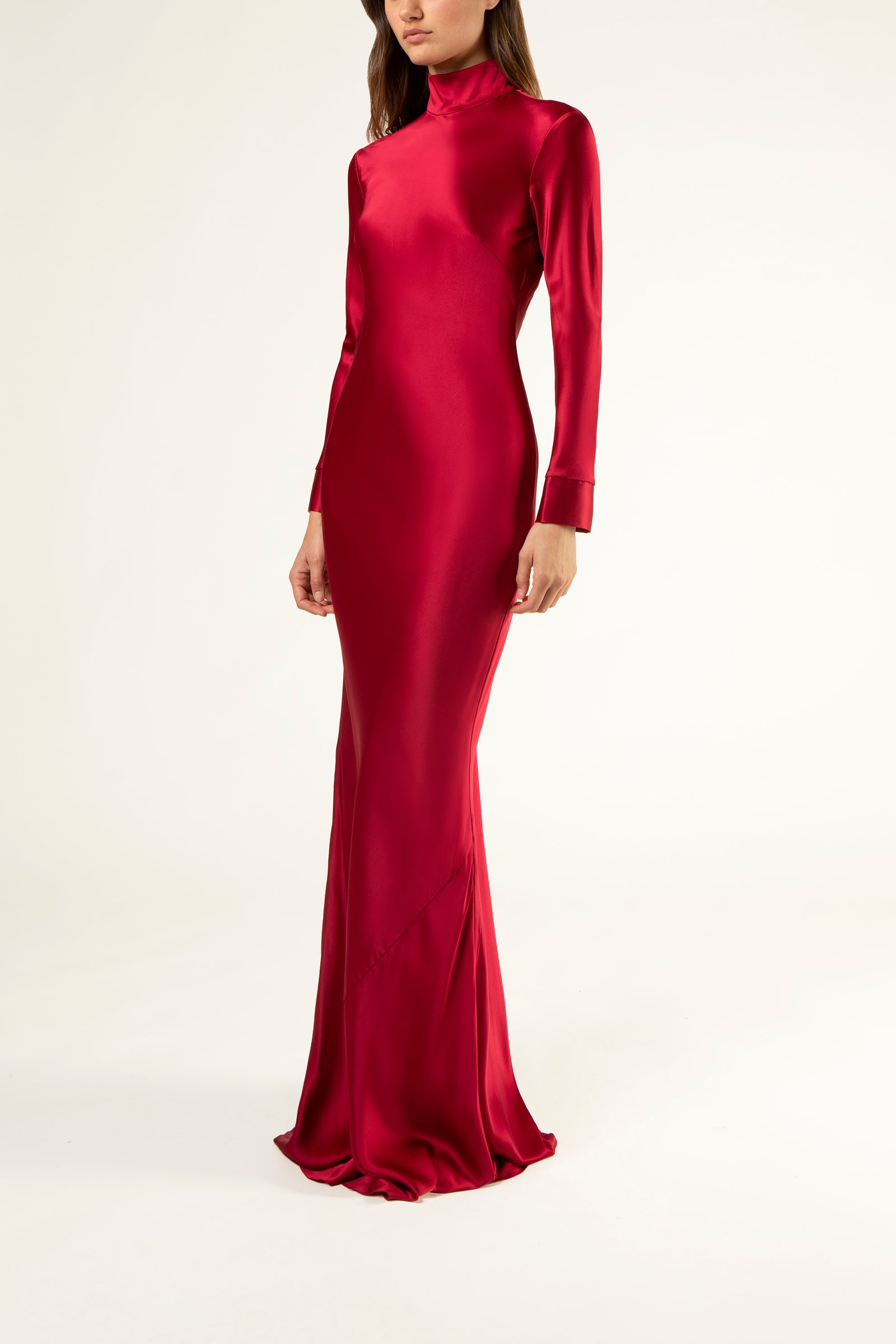 Open back long sleeve gown - ruby 2 Open back long sleeve gown - ruby 2