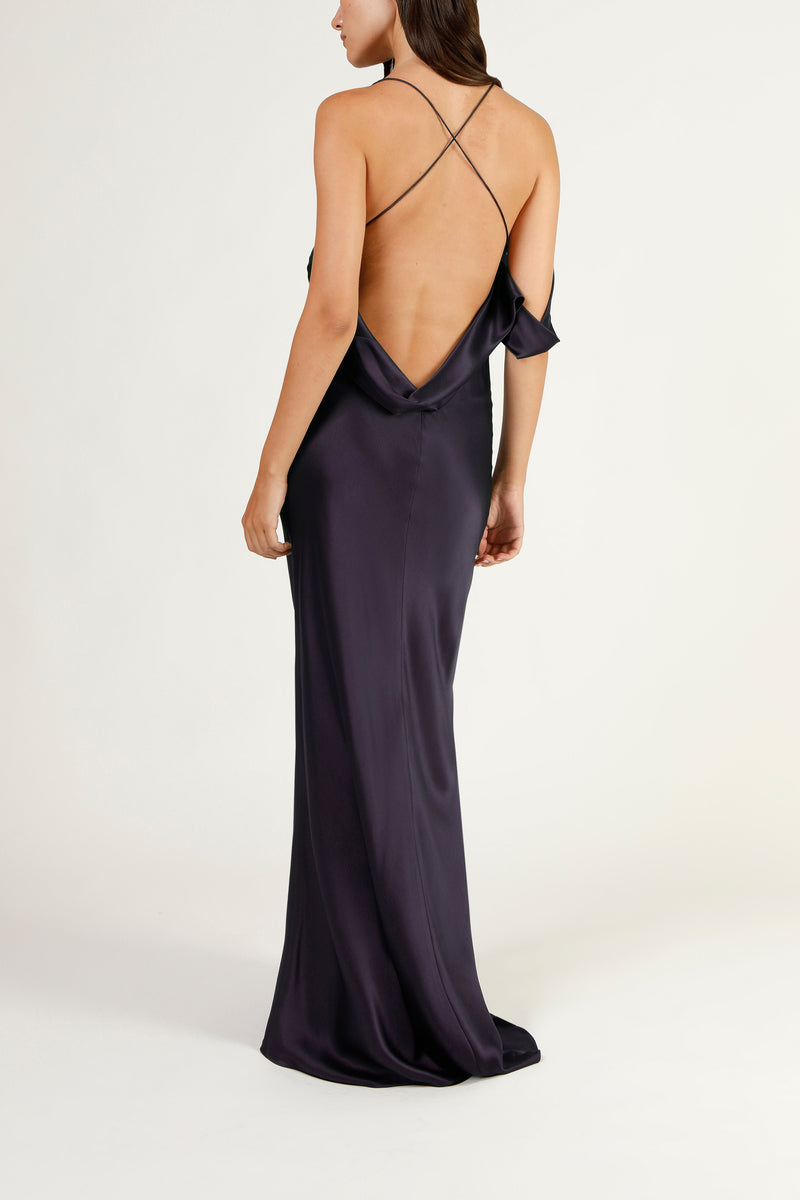 Cowl Drape Bias Gown - Aubergine 8 Cowl Drape Bias Gown - Aubergine 8