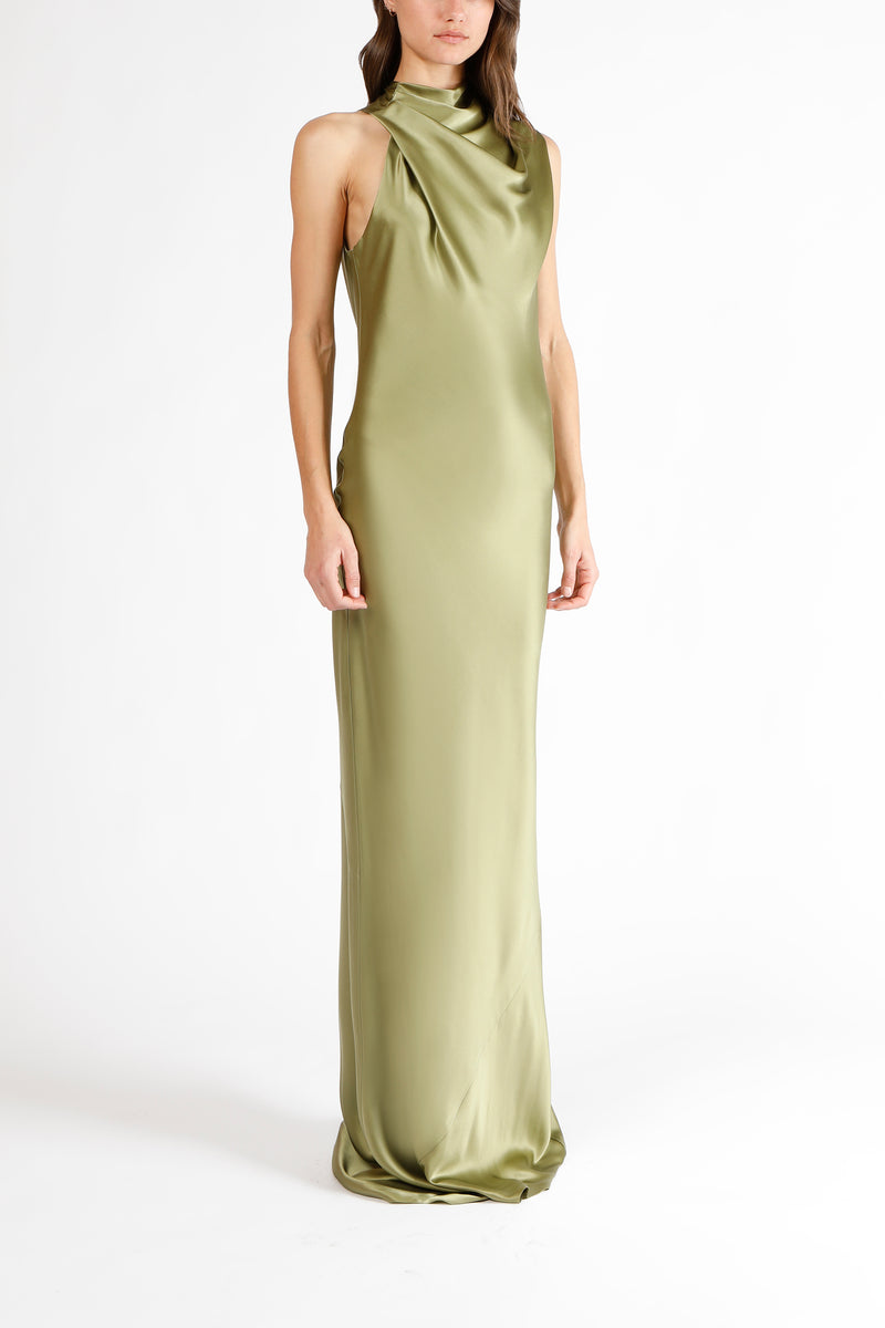 Drape neck detail gown Drape neck detail gown