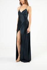 Strappy wrap gown - carbon