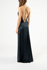 Strappy wrap gown - carbon