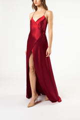 Strappy wrap gown - sangria