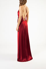 Strappy wrap gown - sangria