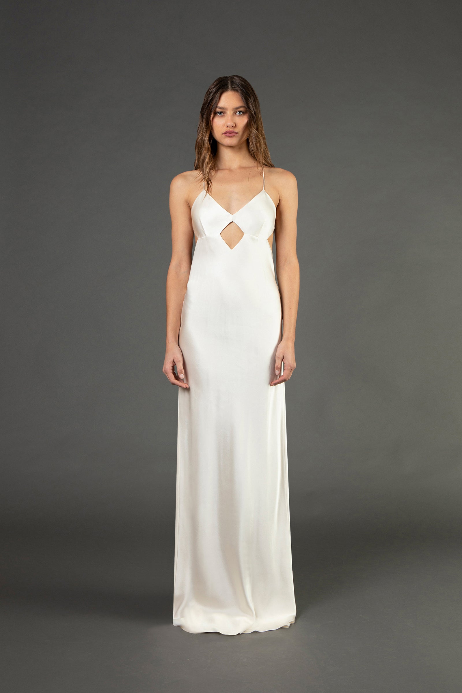 maisy cutout high slit satin formal dress Sky Blue Sweetheart Cutout Satin Mermaid Long Formal Dress with Slit main image 1