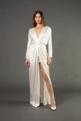Twist front gown - ivory