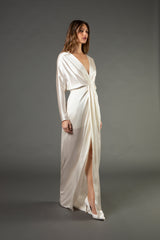 Twist front gown - ivory