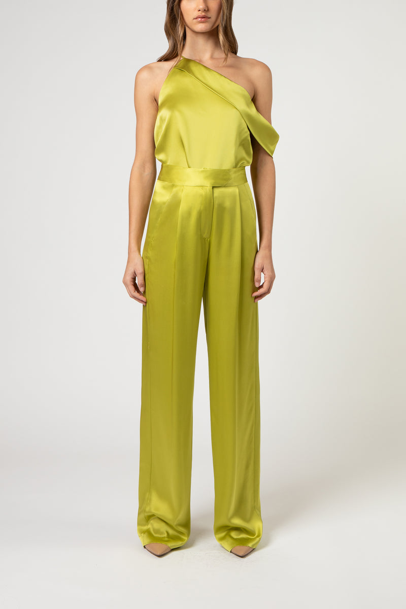 Wide leg trouser - chartreuse – Michelle Mason