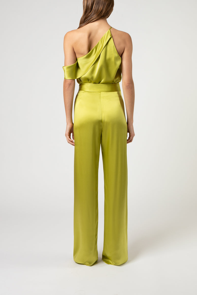 Wide leg trouser - chartreuse – Michelle Mason