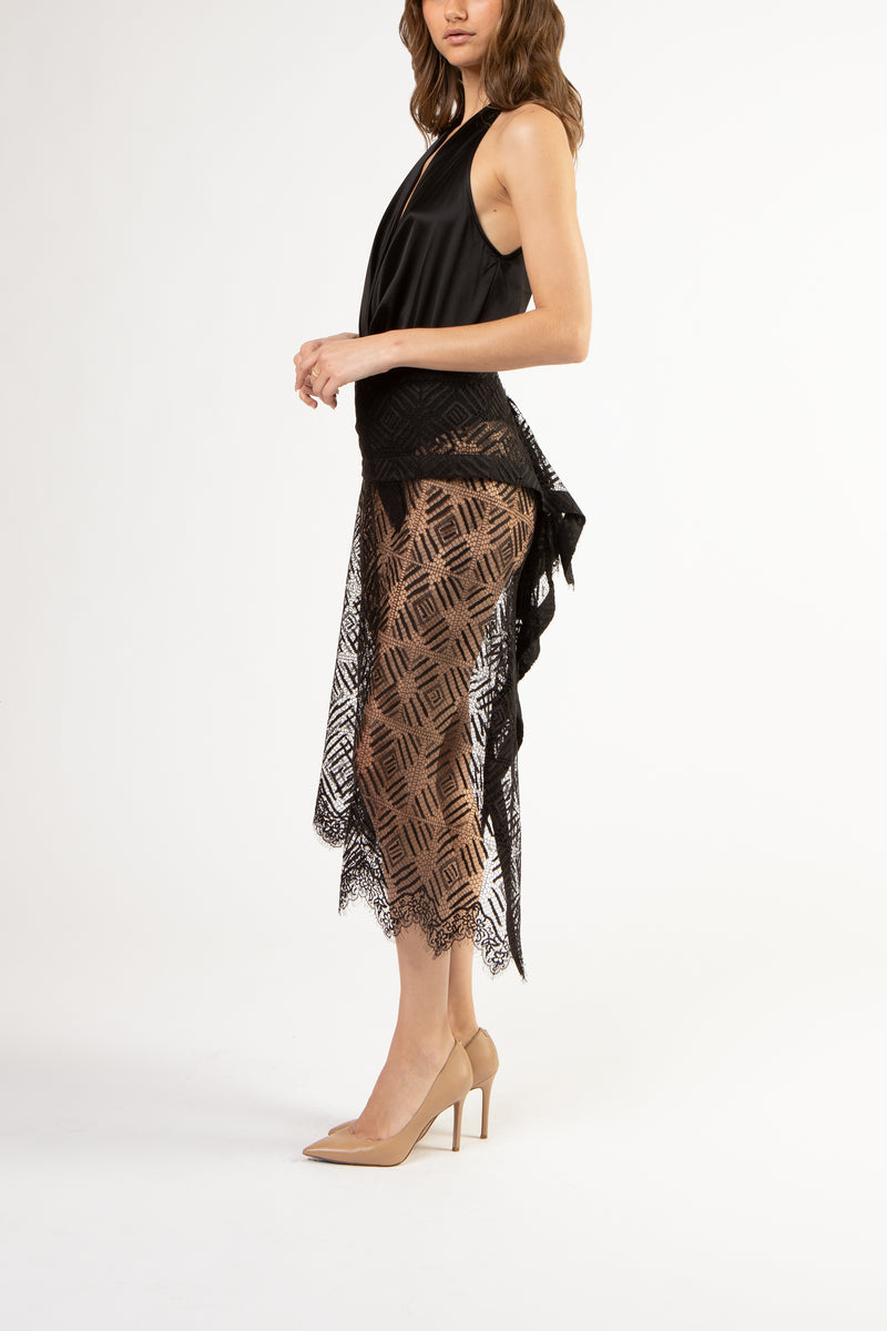 Lace skirt - black
