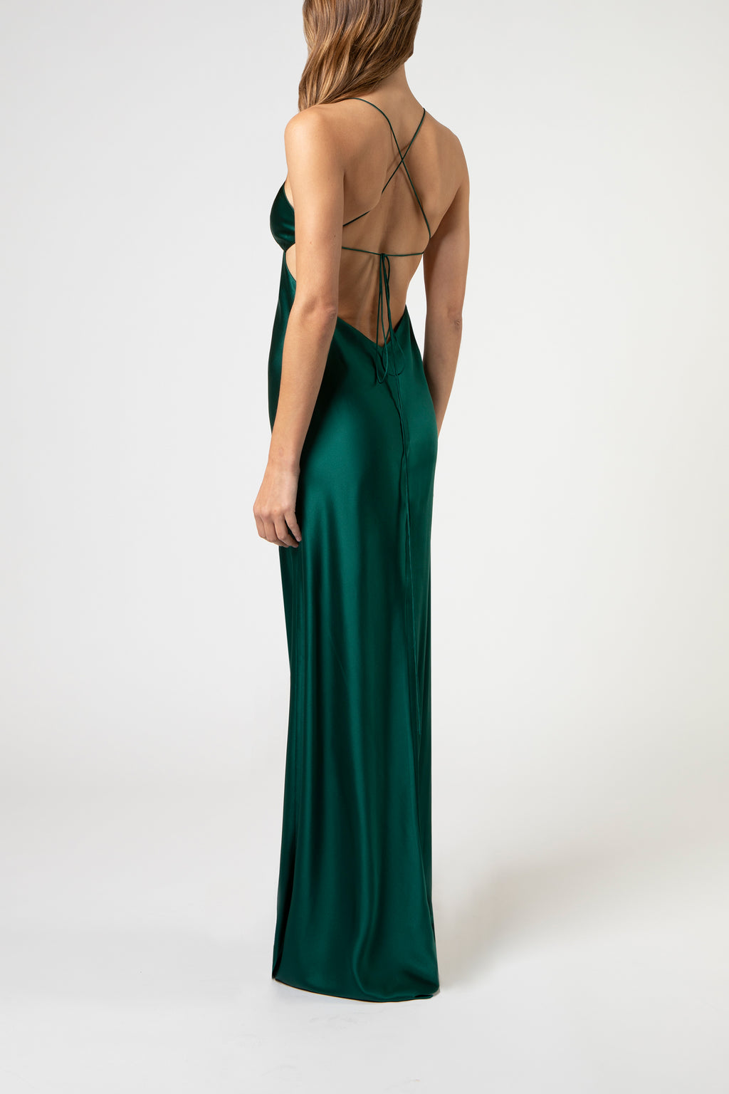 Cutout detail gown - pine – Michelle Mason