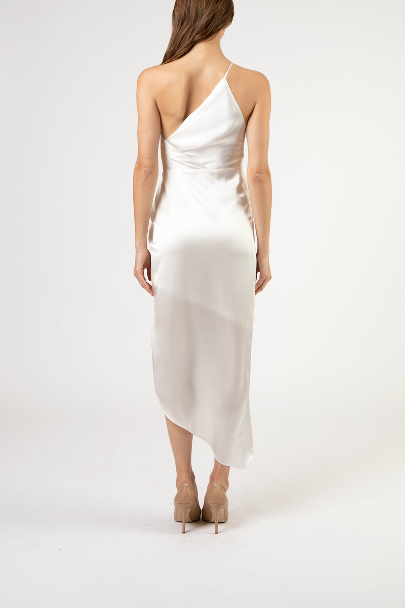 michelle mason twist knot silk one shoulder dress Twist knot dress