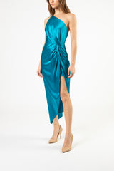 michelle mason twist knot midi dress Michelle Mason for FWRD Twist Knot Midi Dress in Bottle