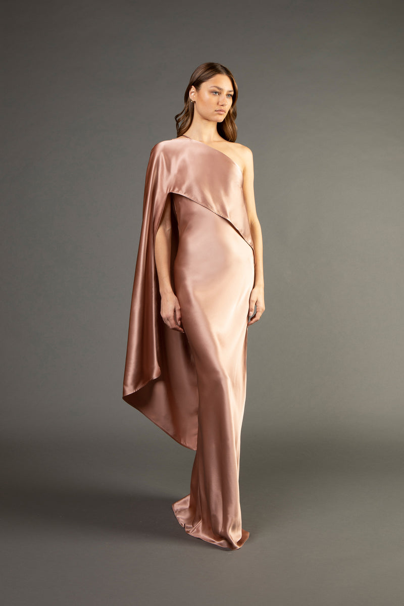 Cape Back Asymmetrical Gown - Women - Ready-to-Wear