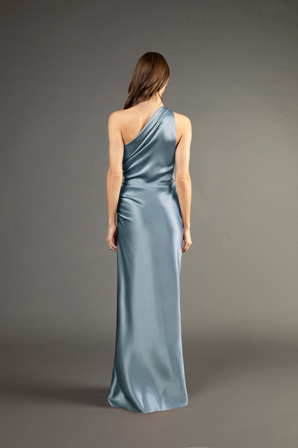 Asymmetrical gathered gown - celestine – Michelle Mason