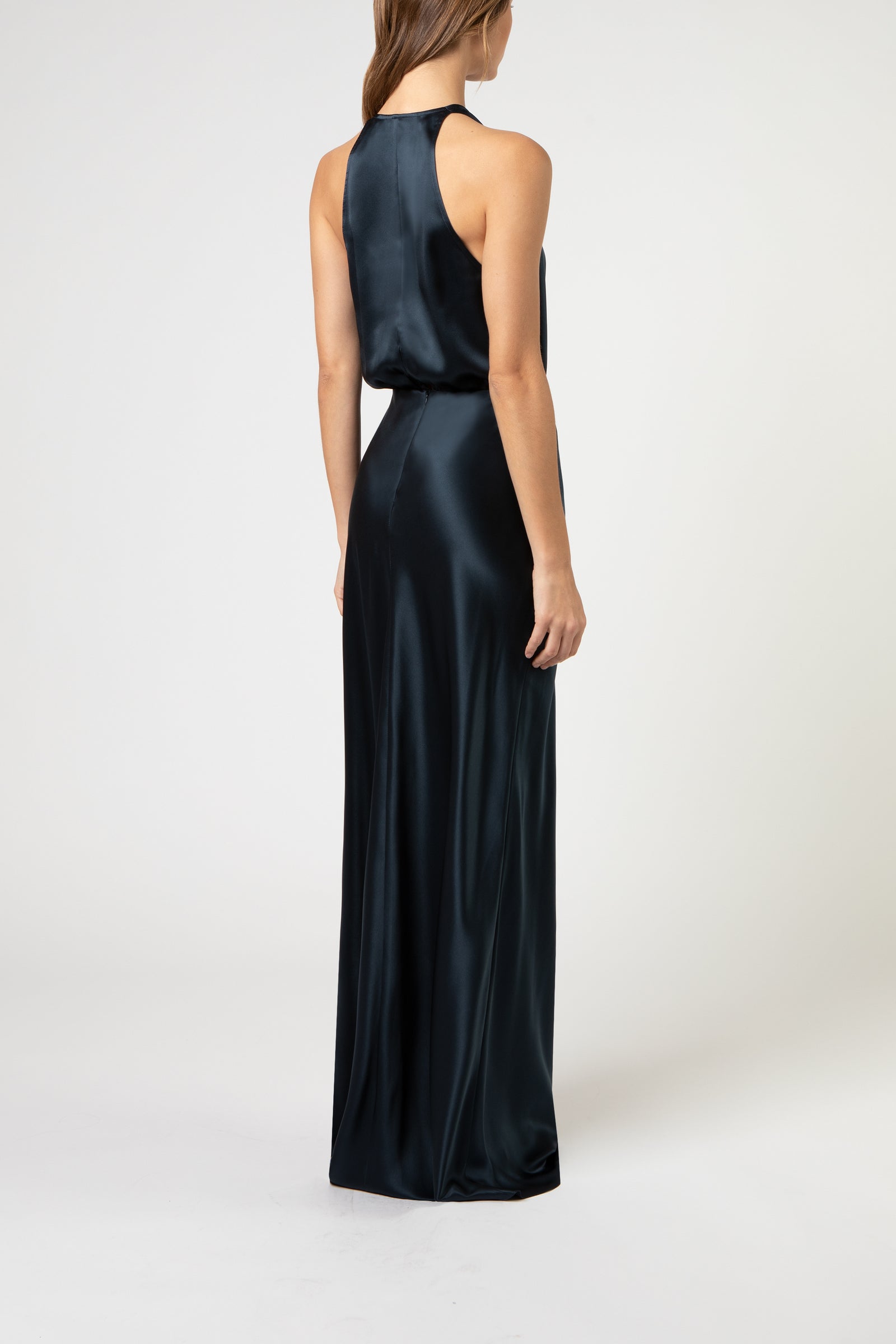 Halter draped gown
