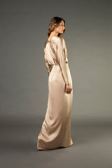 Twist front gown - champagne (preorder)