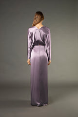 Twist front gown - mauve (preorder)