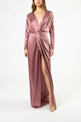 Twist front gown - rosewood