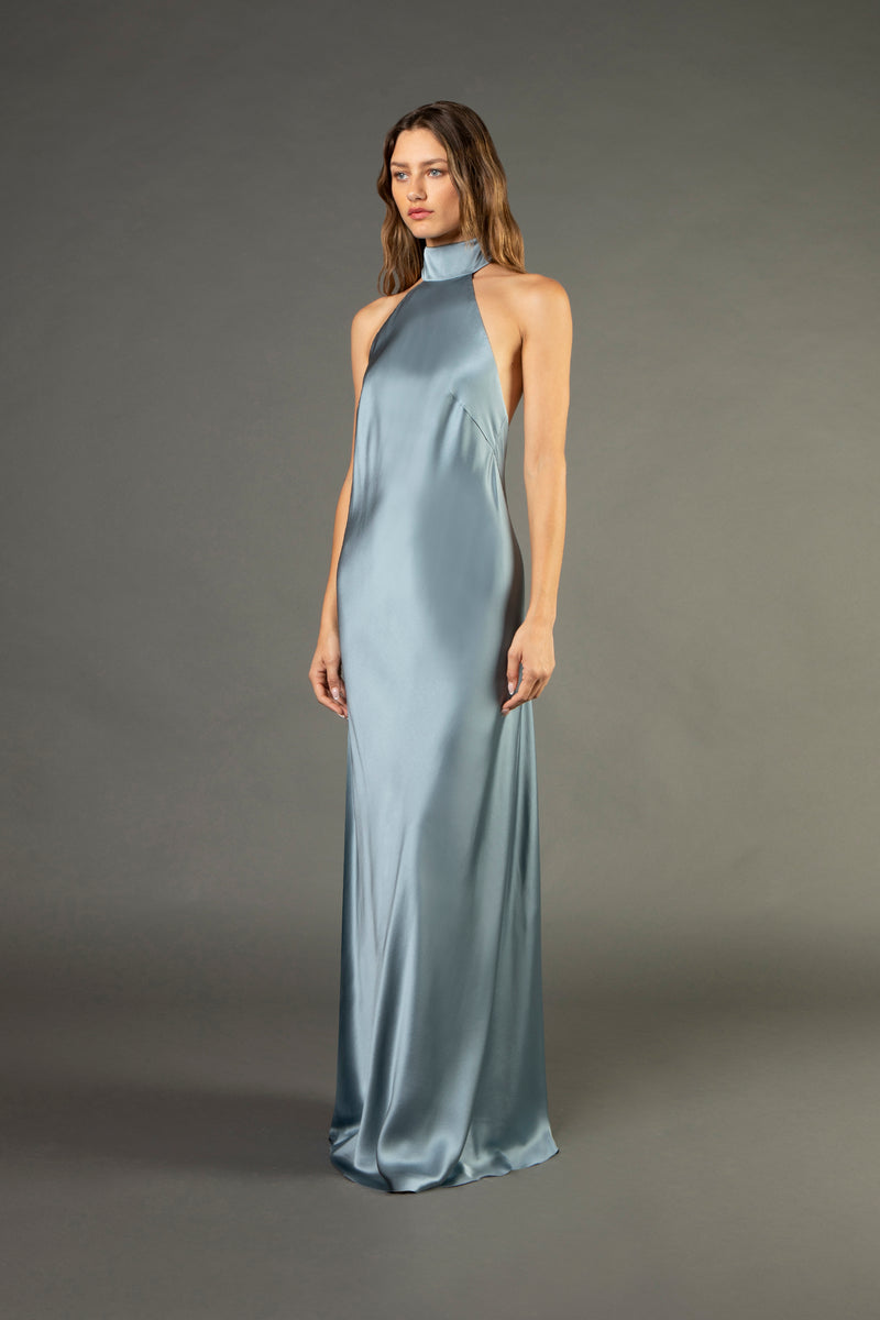 michelle mason halter dress Halter tie neck backless gown