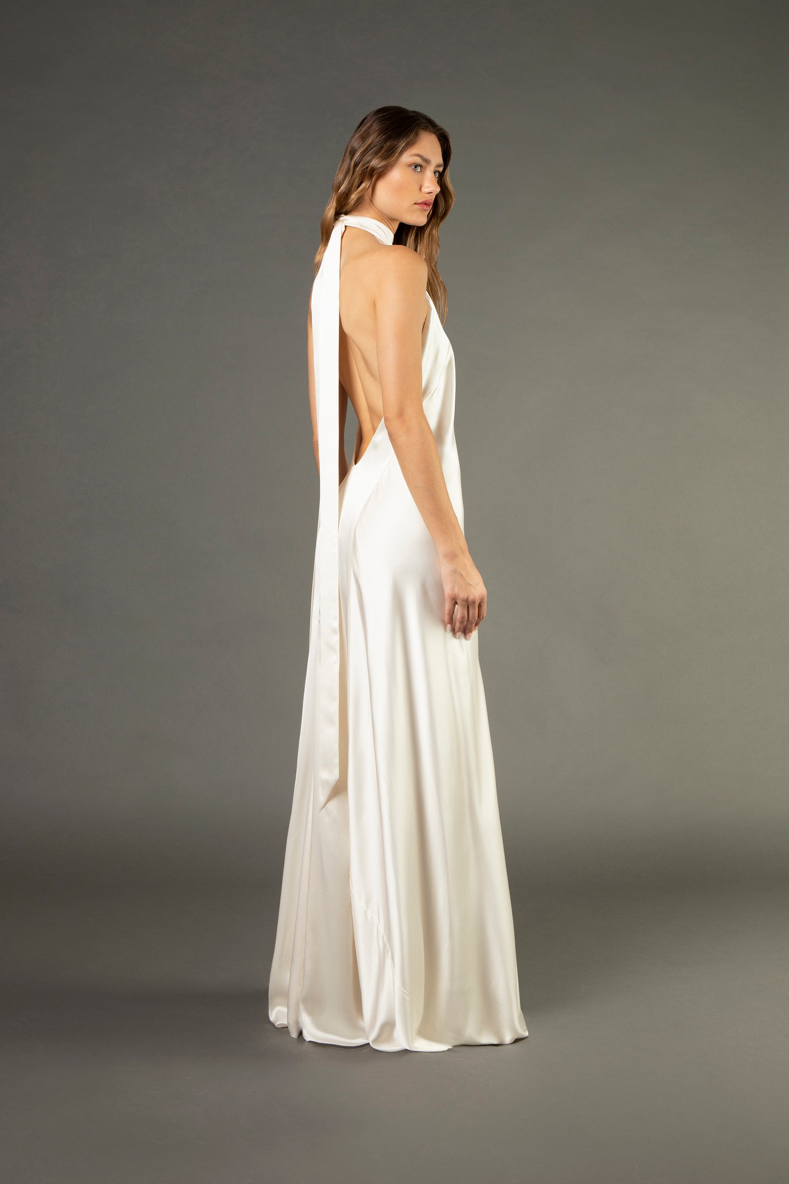 Halter tie neck backless gown - ivory Halter tie neck backless gown - ivory