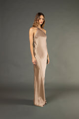 Open back cowl bias gown - champagne (preorder)