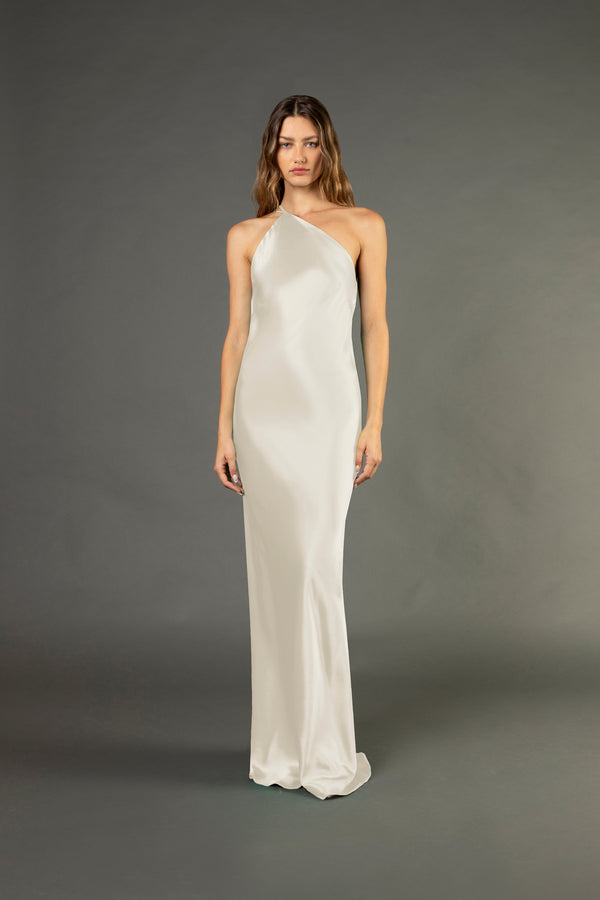 Open back cowl bias gown - ivory