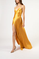 Strappy wrap gown - gold