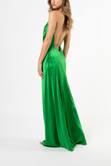 Strappy wrap gown - green